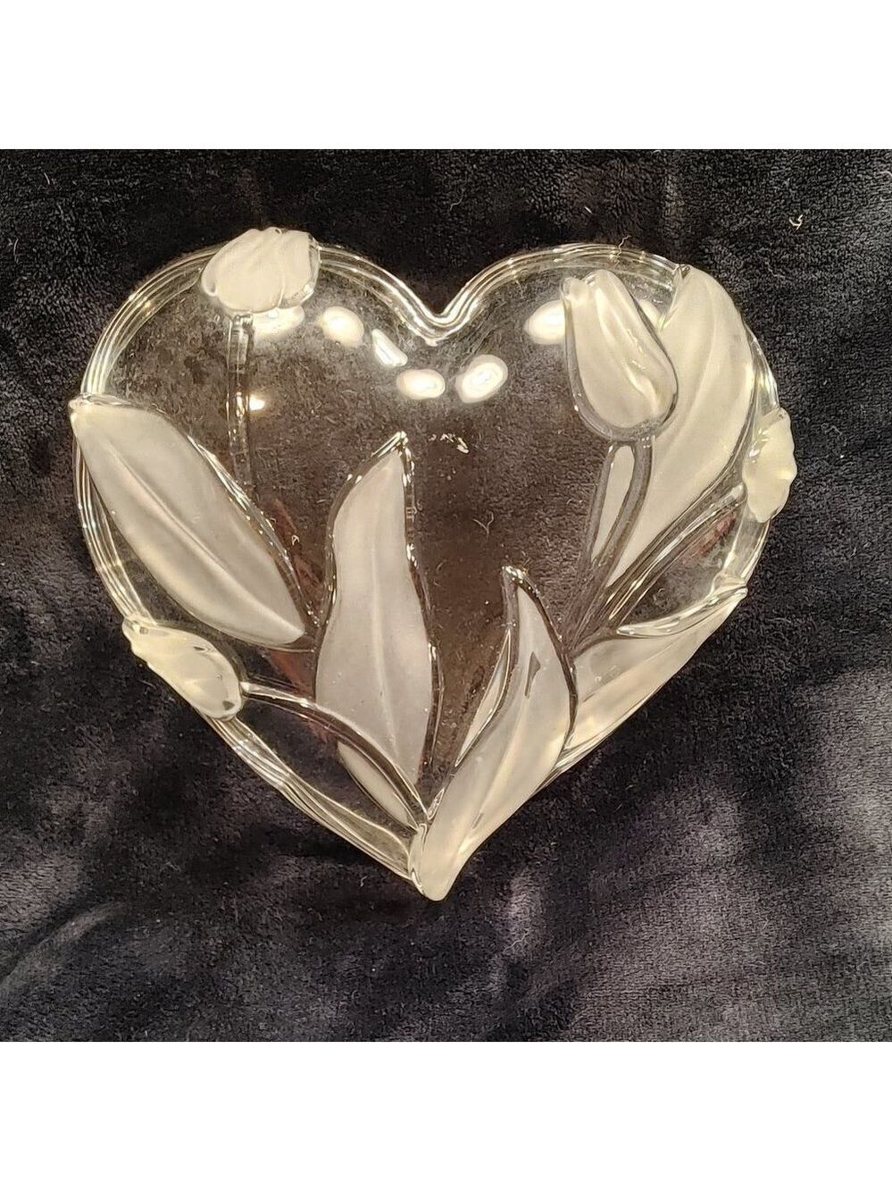 Mikasa Glass Tivoli Heart Shaped Bowl, Tulip Design